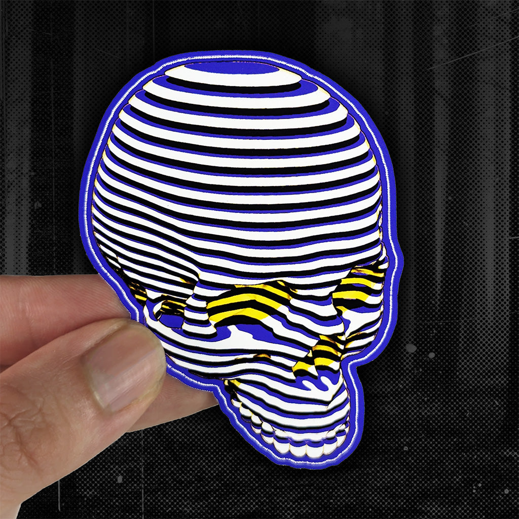 SQULL Surreal Striped Skull Stickers