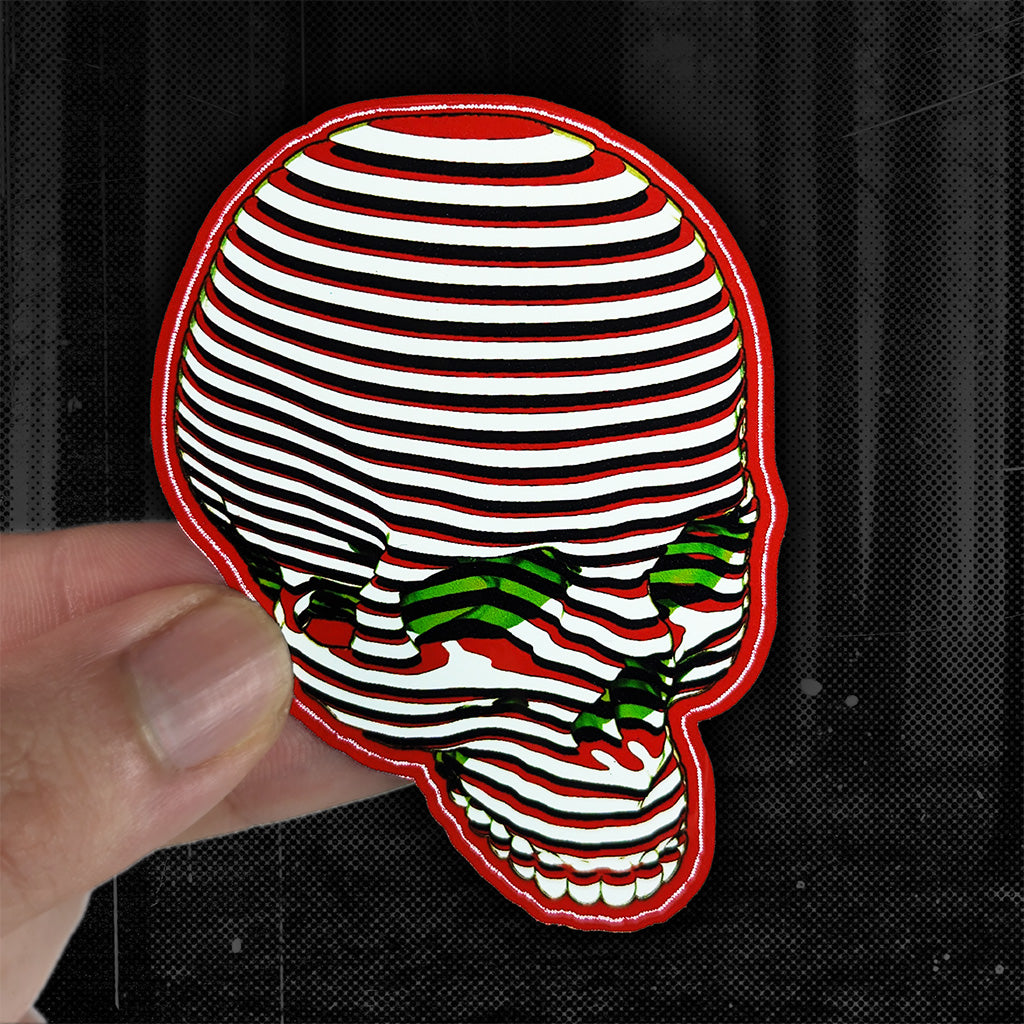 SQULL Surreal Striped Skull Stickers