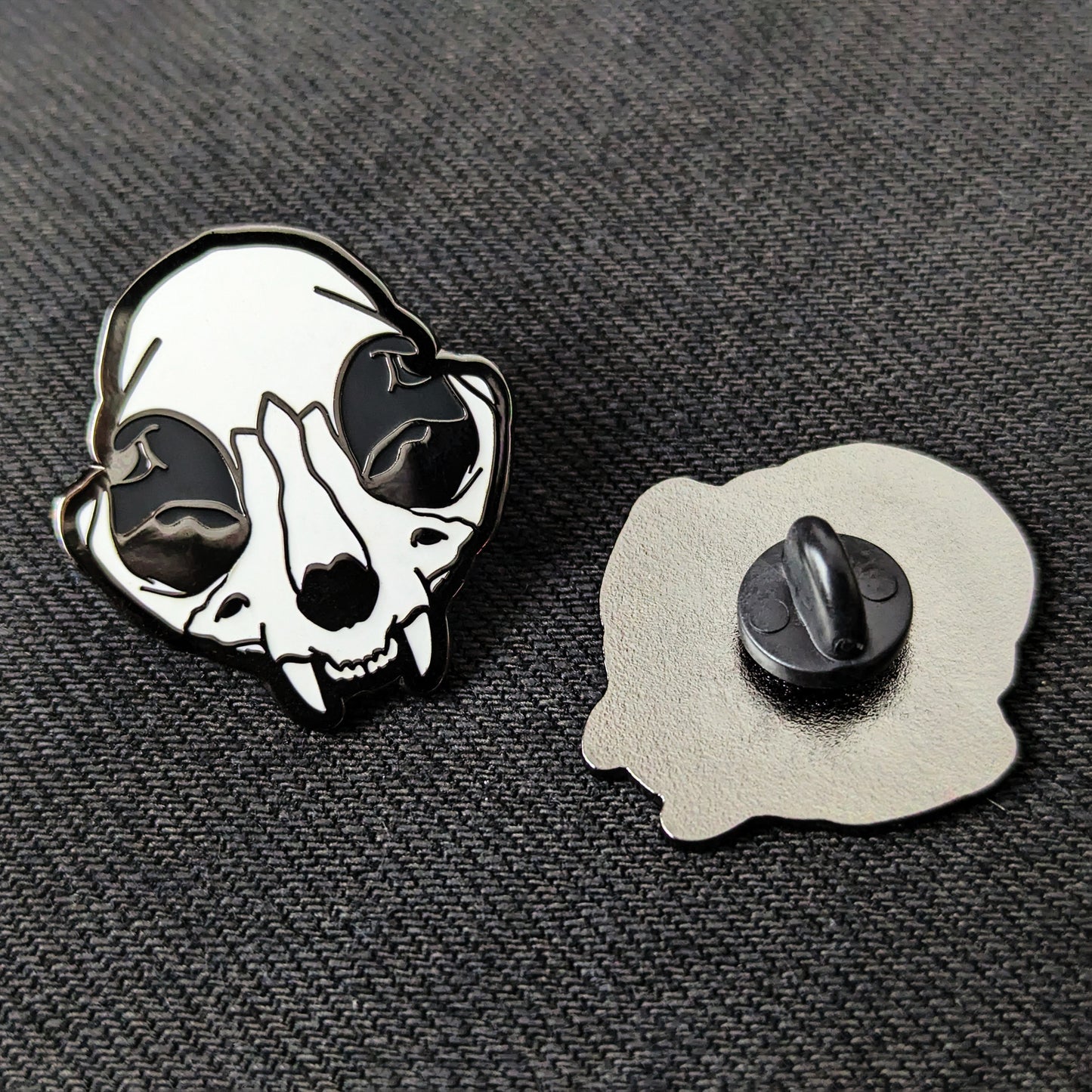 Cat Skull Enamel Pin