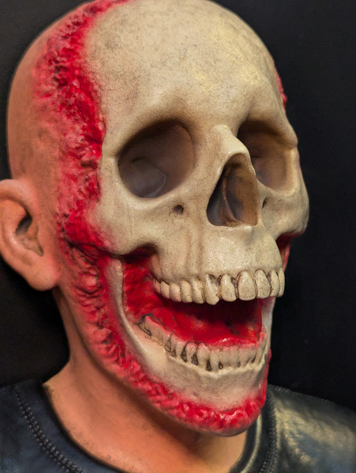 closeup of a painted skeletal face